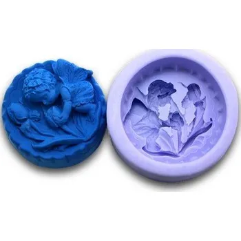 Forma na odlévání Silikonová forma - Andílek s tulipány prům. 92 x 45 mm