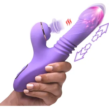 Vibrátor Shegasm Pro-Thrust Max 14X Thrusting & Pulsing Silicone Rabbit Purple