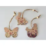 Dřevěné výseky k zavěšení - VELIKONOČNÍ MOTIVY HNĚDÉ F - Slepička