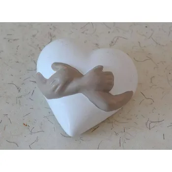 Silikonová forma - Srdce v objetí 90 x 90 x 50 mm