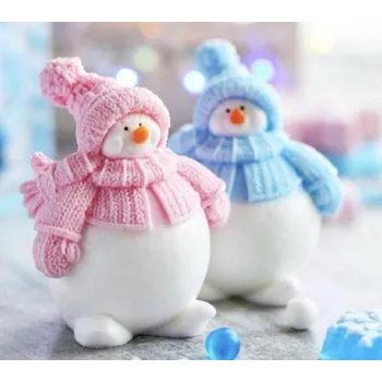 Silikonová forma - Sněhulák s čepicí V - 75x 60 x 95 mm