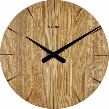 Hodiny KUBRi 0097 - dubové hodiny české výroby o průměru 44 cm