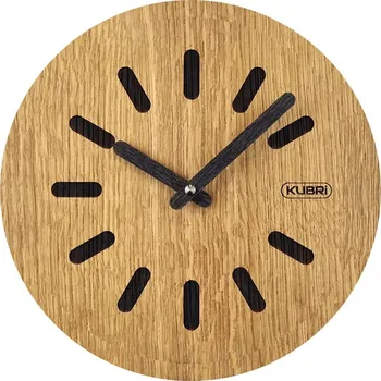 Hodiny KUBRi 0175 - 44 cm hodiny z dubového masívu včetně dřevěných ručiček