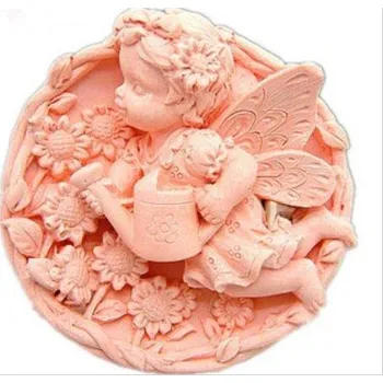 Silikonová forma - Andílek s konvičkou prům. 77 x 40 mm