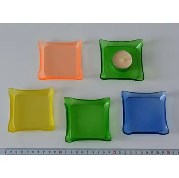 Svícen Skleněný svícen - KLASIK MALÝ BAREVNÝ žlutý matný