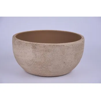 Květináč Mísa/Obal na květináč keramický BRAGA, pr.23x11cm, kamel|CAMEL|Ego Dekor