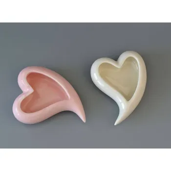 Svícen Keramické srdíčko MALÉ BÍLÉ