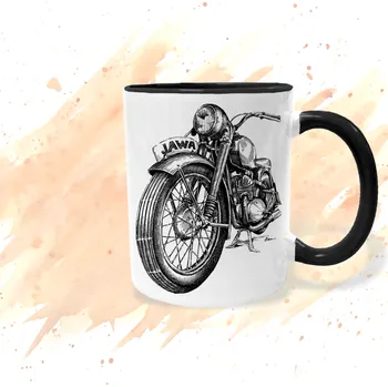 Hrnek - motorka Jawa Barva: Černá