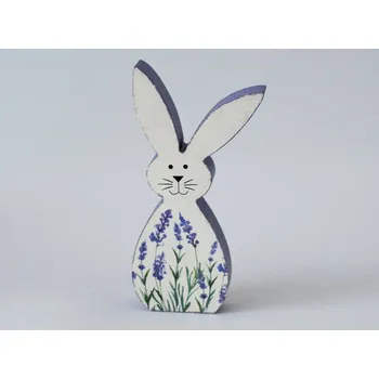 Dřevěná dekorace - Zajíc s levandulí