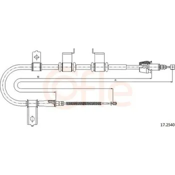 Lanko parkovací brzdy Tažné lanko, parkovací brzda COFLE 17.2540