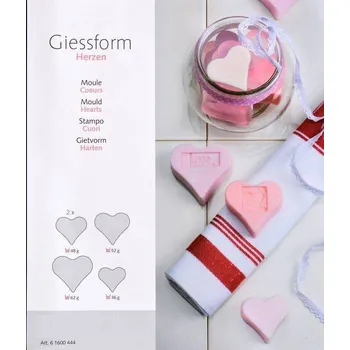 Forma na ozdoby, mýdla - Srdce 5 ks