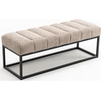 Stylová čalouněná lavice Beauty 110cm krémová bouclé