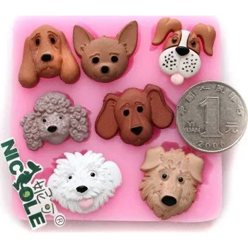 Silikonová forma - ozdoby pejsci 7 ks