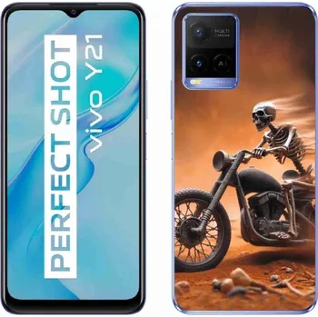 Pouzdro na mobilní telefon Gelový kryt mmCase na Vivo Y21/Y21s/Y33s - kostra na motorce