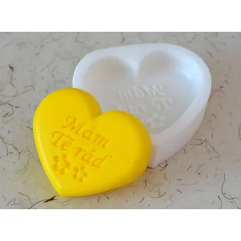 Silikonová forma - mýdlo MÁM TĚ RÁD © 80 x 68 x 15 mm