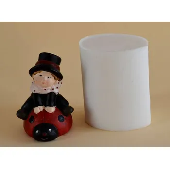 Silikonová forma - Kominík s beruškou 60 x 62 x 90 mm