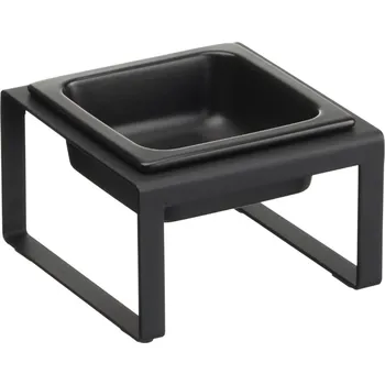 Miska pro psa Černá keramická miska pro psy Yamazaki Tower se stojanem