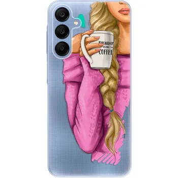 Pouzdro na mobilní telefon Odolné silikonové pouzdro iSaprio - My Coffe and Blond Girl - Samsung Galaxy A25 5G