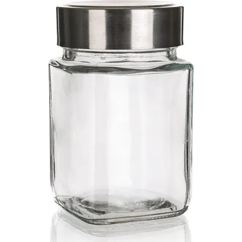 Dóza na potraviny dóza 0,3l skl. + nerez víčko AKCENT