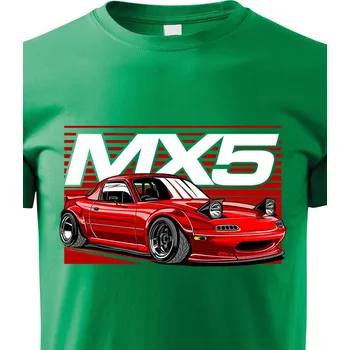 Chlapecké tričko Dětské tričko Mazda MX5, Barva Zelená, Velikost 134 cm/8 roků, Canvas Dětské tričko Bezvatriko.cz 1854