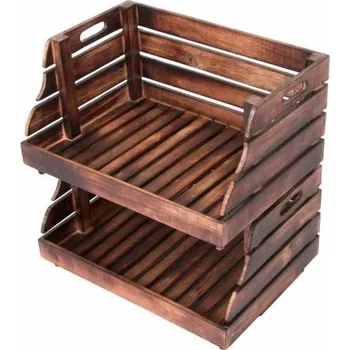 Úložný box Sada stohovatelných bedýnek DIVERO vintage - 2 kusy