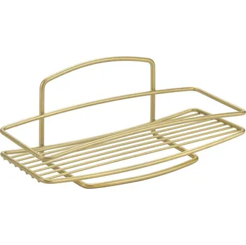 Drátěná police Ocelová koupelnová polička ve zlaté barvě Onda – Metaltex ID_1641482