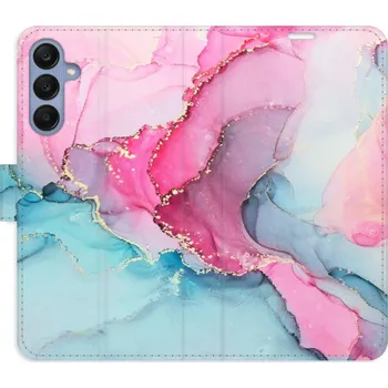 Pouzdro na mobilní telefon Flipové pouzdro iSaprio - PinkBlue Marble - Samsung Galaxy A25 5G