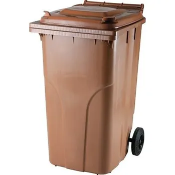 Popelnice HTI Plastová popelnice nádoba 240 l hnědá MC-0005-5