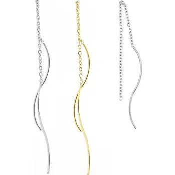 Materiál na výrobu šperku Řetízkové náušnice z chirurgické oceli 120mm - 1ks - A / Nerez SL