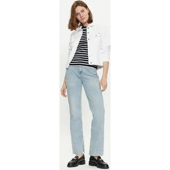 Dámská bunda Tommy Hilfiger Jeansová bunda WW0WW41336 Bílá Regular Fit 34