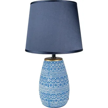 Lampička Modrá stolní lampa s keramickou základnou Etnie - Ø 20*35 cm E27/max 1*60W