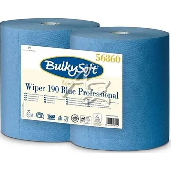 Papírový ručník BulkySoft průmyslová role Excellence/2ks, 3vrstvý, 36cm / 190m, 500 útržků, modrá, 100% celulóza