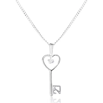 Náhrdelník Nastavitelný náhrdelník - stříbro 925, hladký lesklý klíč a jemný řetízek