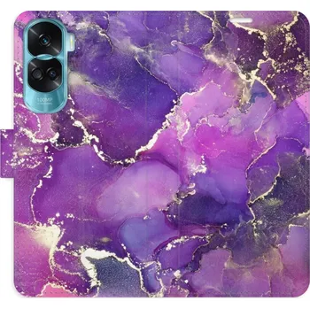 Pouzdro na mobilní telefon Flipové pouzdro iSaprio - Purple Marble - Honor 90 Lite 5G