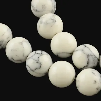 Dětské navlékací korálky Howlit syntetický bílý 8 mm (návlek 46 - 48 korálků)