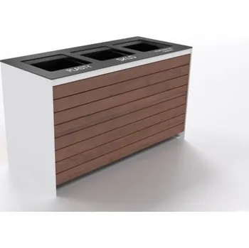 Popelnice HTI Koš na tříděný odpad Plex V1053 Typ ukotvení: klasické (šrouby), Barva konstrukce: červená