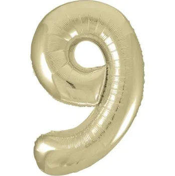 Balónek Balónek fóliový narozeniny číslo 9 zlatý 86cm 53839