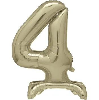 Balónek Balónek fóliový číslo 4 zlaté stojící 70 cm 13234