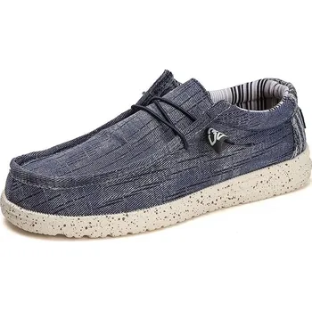 Pánské mokasíny Pohodlné nazouvací boty plátěné Barva: Modrá, Velikost: 42