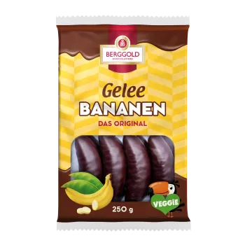 Čokoláda Heinerle-Berggold Schokoladen GmbH, Raniser Str. 11, D-07381, Pössneck - Vyrobeno v Německu Želé banán v hořké čokoládě 250g