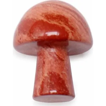 Masážní kámen Gua sha na tvář z červeného jaspisu Mushroom cca 2 cm