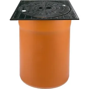 Kanalizační potrubí Osma RV RVTEL teleskop s litinovým poklopem DN300/425, A15-1,5t, pochůzný, bez odvětrání, PP/PVC, oranžová