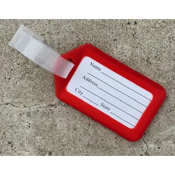 Příslušenství k zavazadlu Plastová jmenovka / visačka na kufr - červená