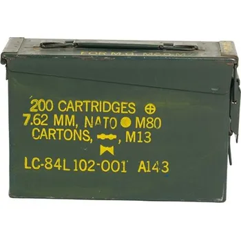 turistický batoh Armda U.S. Bedna na munici kovová malá CAL.30 použitá