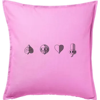 Polštář Prší - barvy hracích karet - Polštář 50x50 - 50x50 - Pouze potah ( Růžová )