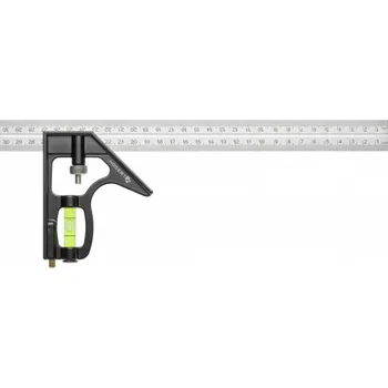 Úhloměr Högert Truhlářský úhelník s vodováhou 300 mm