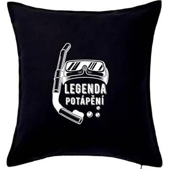 Polštář Legenda potápění - Polštář 50x50 - 50x50 - Pouze potah ( Černá )