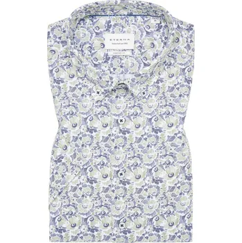 Pánská košile Eterna Košile Comfort Fit s krátkým rukávem zelená velikost: 43/44, délka rukávu: krátký rukáv