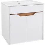 A - Interiéry Skříňka s umyvadlem Limon 60 bílá lesk/dub country, 61,5x62,7x47