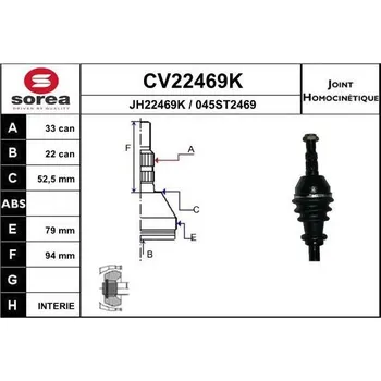 Autodíl Sada kloubů, hnací hřídel EAI CV22469K